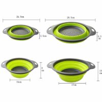 Alternative view of Set 2 Pcs Flip Colander Baskom Ember Saringan Lipat [Green]