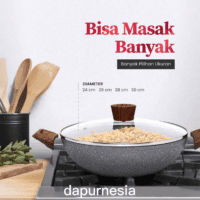 Kuali Wok Marble + Tutup Size 24 - 30cm Cypruz