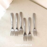 Garpu Kue / Buah 6pcs Stainless Steel Elegant