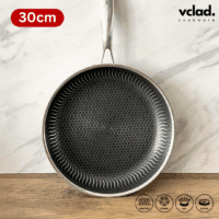 VCLAD Stainless Steel Fry Pan 30cm Honeycomb SUS 316