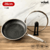 VCLAD Stainless Steel Fry Pan 28cm Hexagonal Honeycomb SUS 316