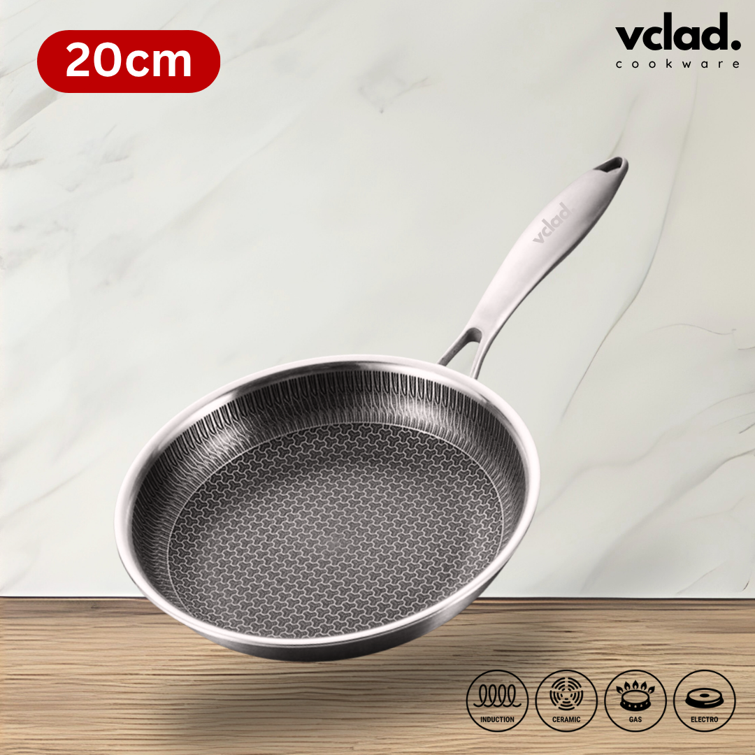 VCLAD Stainless Steel Fry Pan 20cm Honeycomb SUS 316 - Image 4