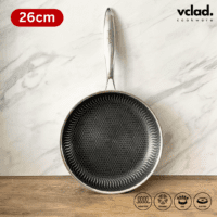 VCLAD Stainless Steel Fry Pan 26cm Honeycomb SUS 316