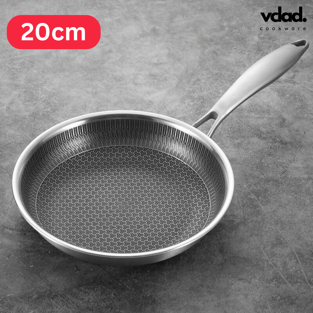 VCLAD Stainless Steel Fry Pan 20cm Honeycomb SUS 316 - Image 7