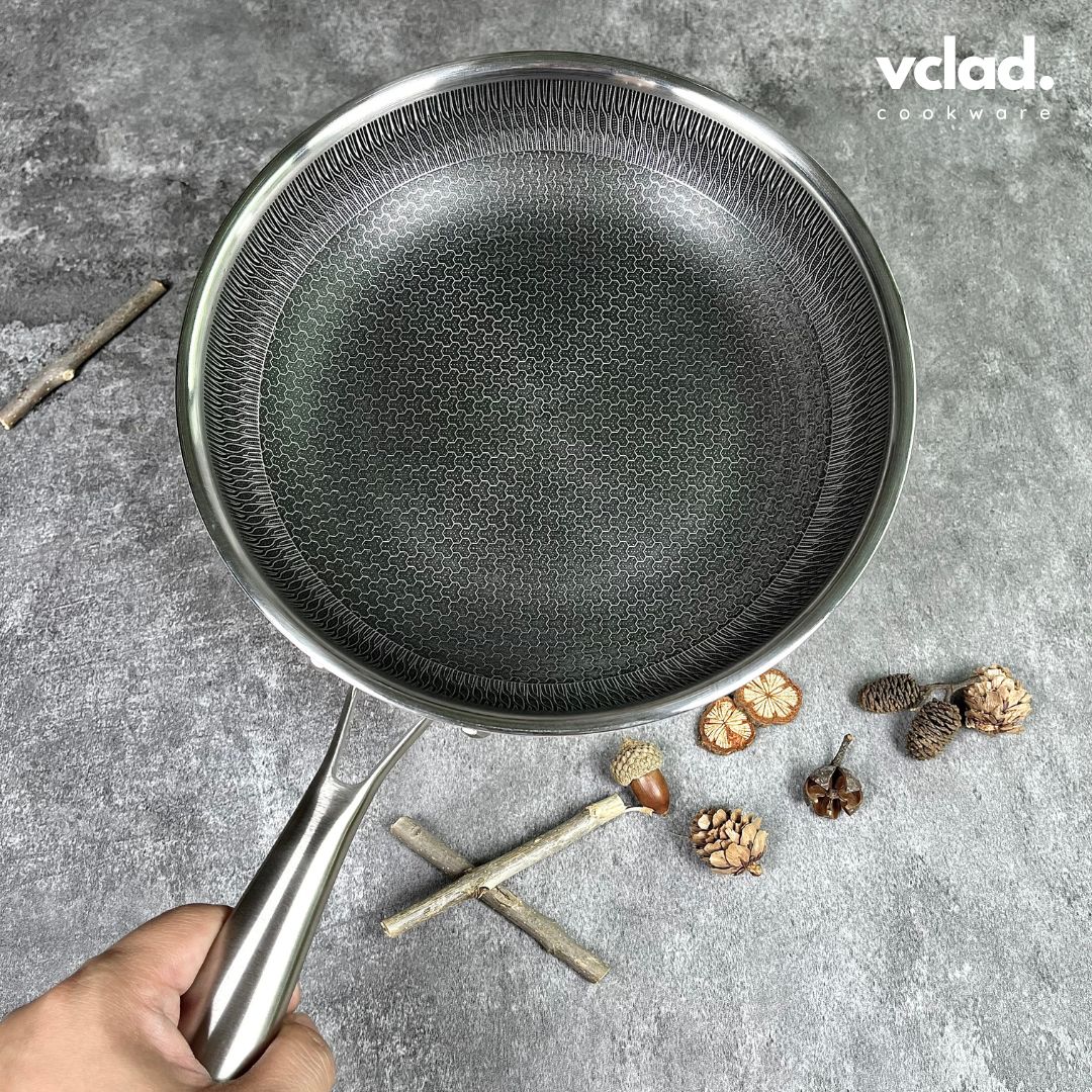 VCLAD Stainless Steel Fry Pan 20cm Honeycomb SUS 316 - Image 3