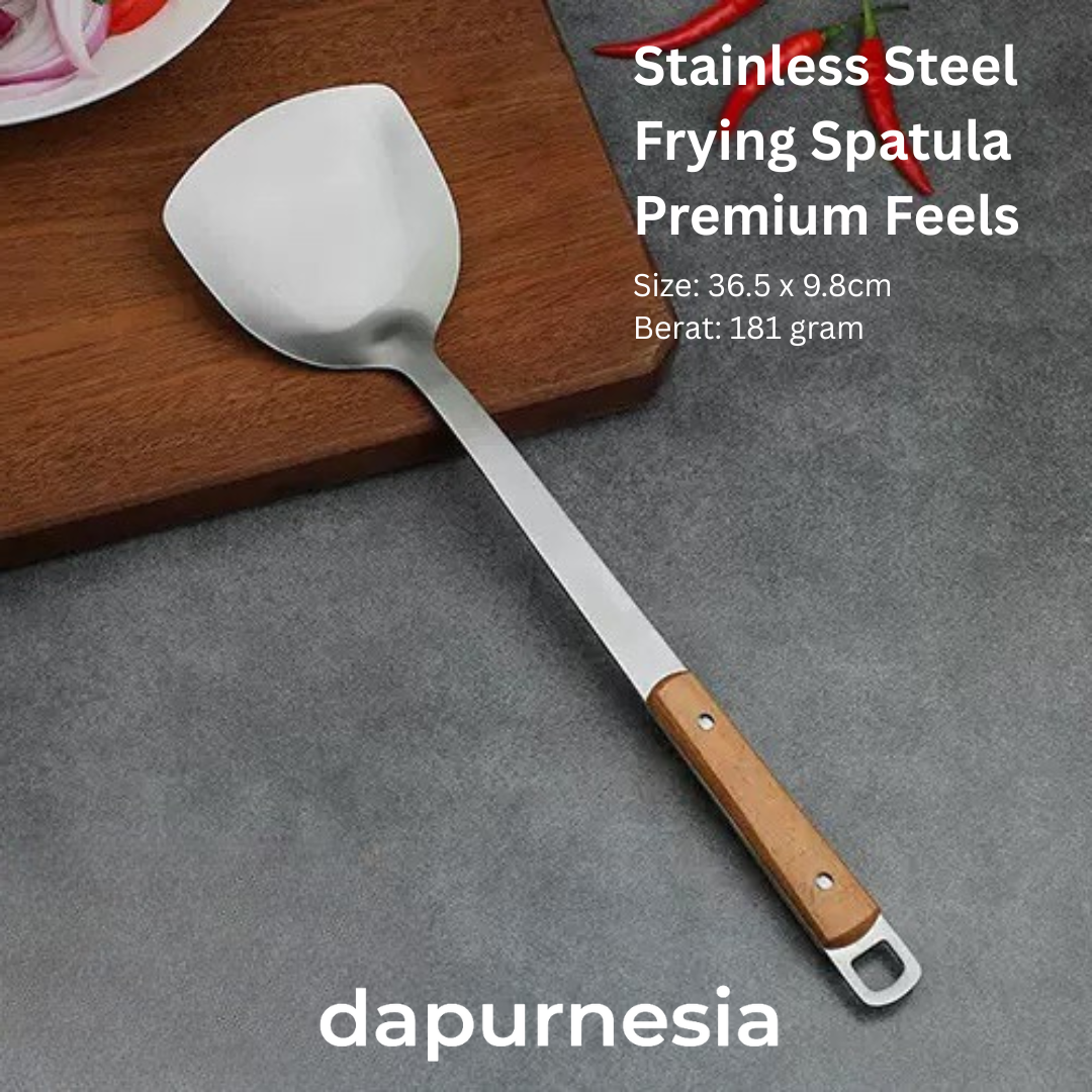 VC Tools Spatula Sutil Stainless Steel Gagang Kayu Panjang Premium Feels