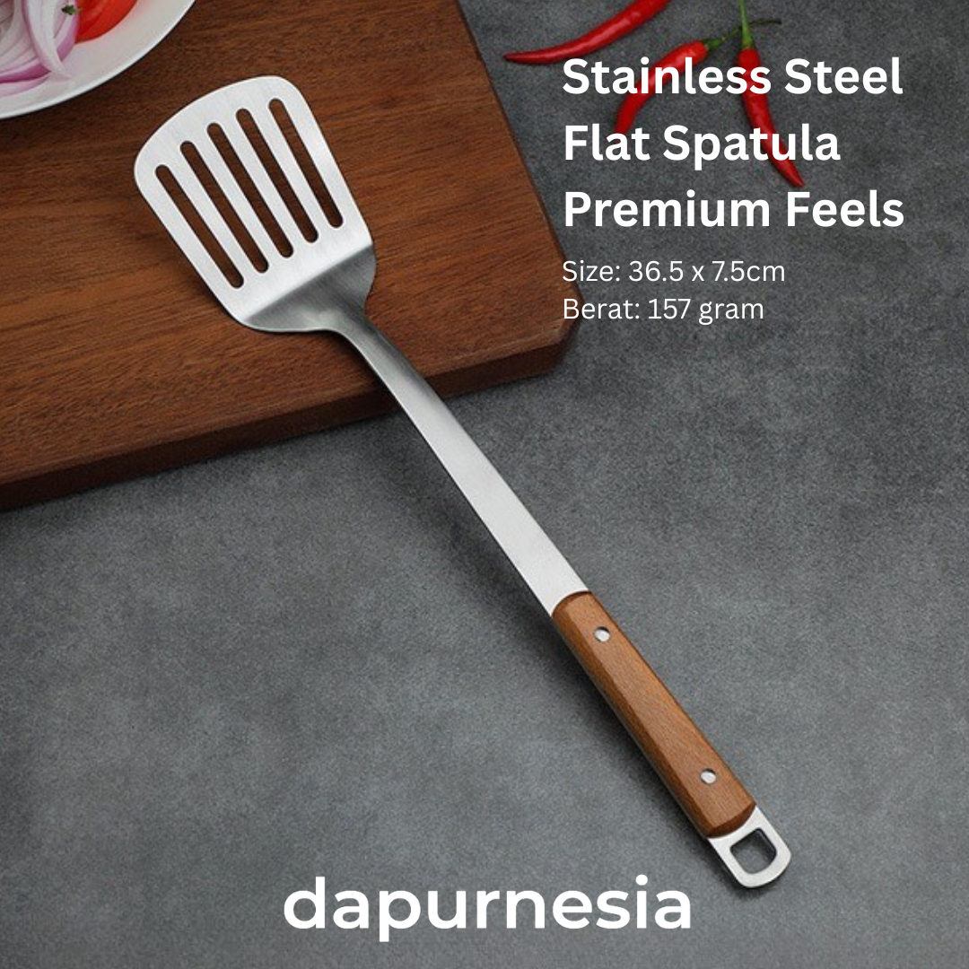 VC Tools Spatula Sutil Stainless Steel Gagang Kayu Panjang Premium Feels - Image 2