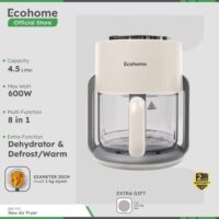 ECOHOME Air Fryer & Dehydrator 8 in 1 Function EAF-777 4.5L Capacity with Panoramic Glass 360° View