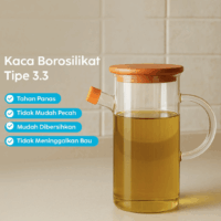 Botol Minyak Oil Pot Leakproof 500ml Borosilicate Glass - Tuang Lebih Rapi, Dapur Lebih Cantik