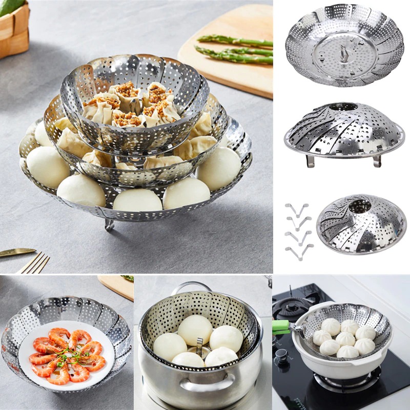 Nampan Pengukus Lipat Stainless – Cocok untuk Berbagai Ukuran Panci, Praktis & Hemat Tempat - Image 7