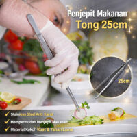 Penjepit Makanan Stainless 25cm – Praktis untuk Masak, Goreng & Tata Makanan Lebih Rapi