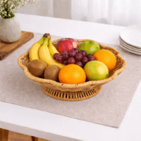 Alternative view of Nampan Saji Rotan untuk Roti & Buah – Bikin Meja Terlihat Lebih Rapi dan Hangat