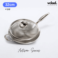 VCLAD Artisan Wok 32cm with Lid Full Clad Stainless Steel